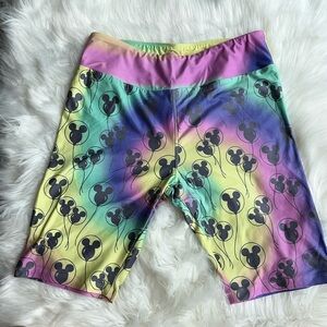 NWOT Disney Rainbow Mickey Mouse Balloon Bike Shorts Size M